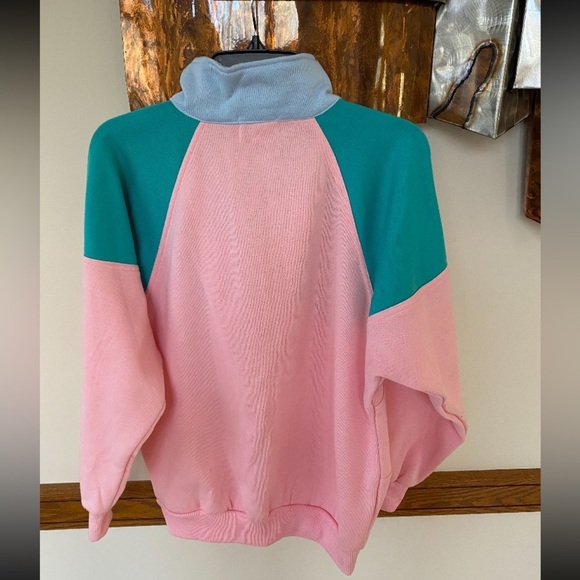 Vintage 1990s Lavon Quarter Sweatshirt / Color Block / Essential 90s - Picture 3 of 6